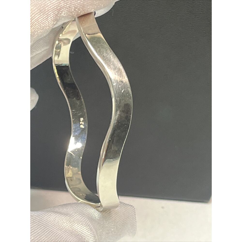 Solid Sterling Silver 925 Smooth Polished Wave Cu… - image 6